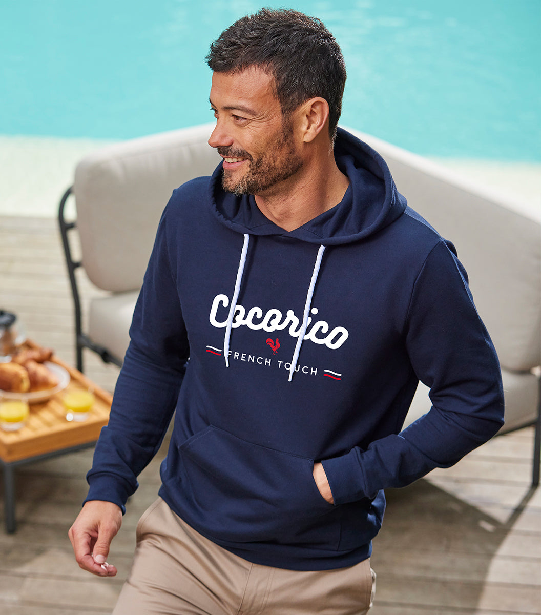 Sweat à capuche Homme Marine - French Touch