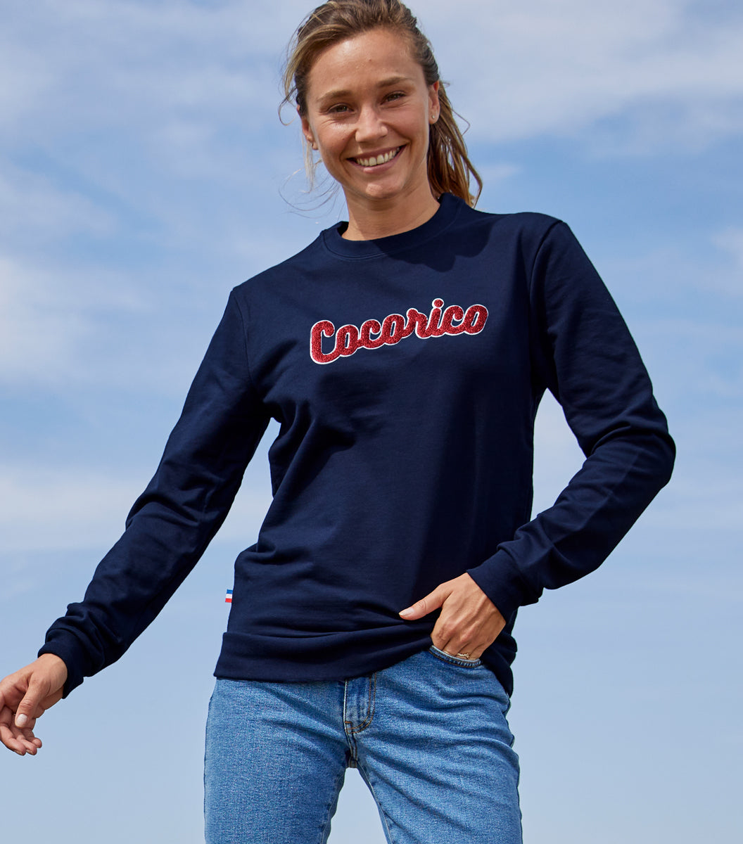 Sweat Femme Marine - Cocorico Bouclette