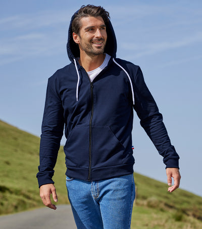Sweat zippé Homme Marine - Intemporel