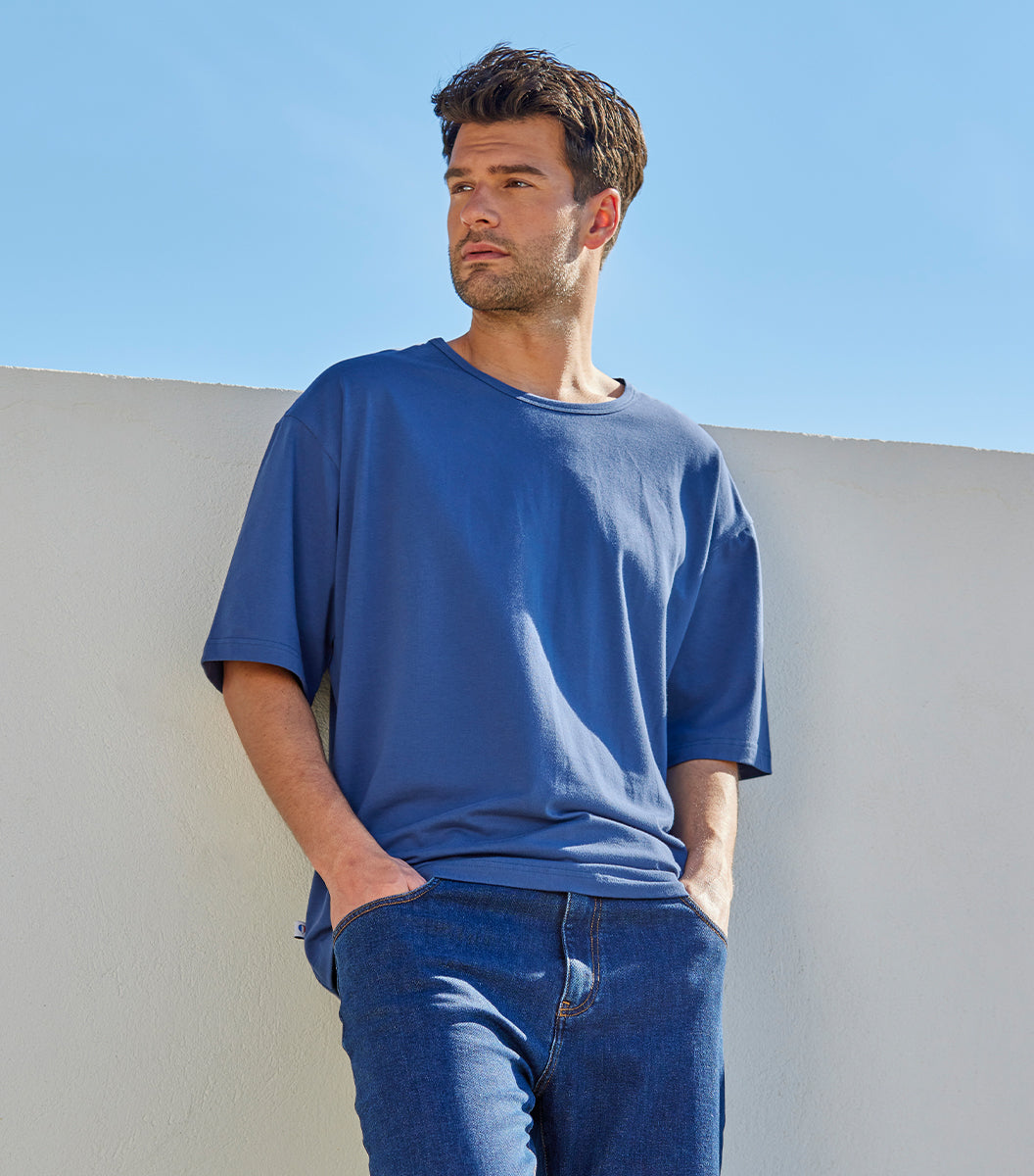 T-shirt Oversize Homme Bleu Jean x2 - Pack Intemporel