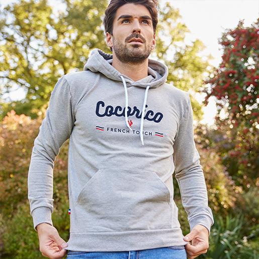Sweat à Capuche Gris Homme