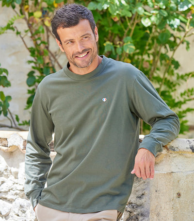 T-shirt Manches Longues Homme Kaki - Iconique