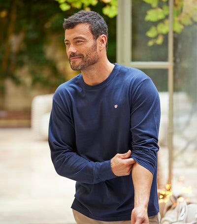 T-shirt Manches Longues Homme Marine - Iconique