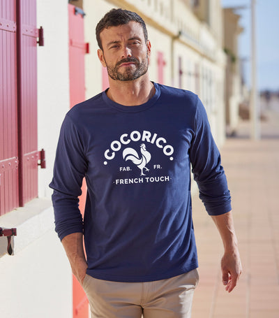 T-shirt Manches Longues Homme Marine - Coq Français