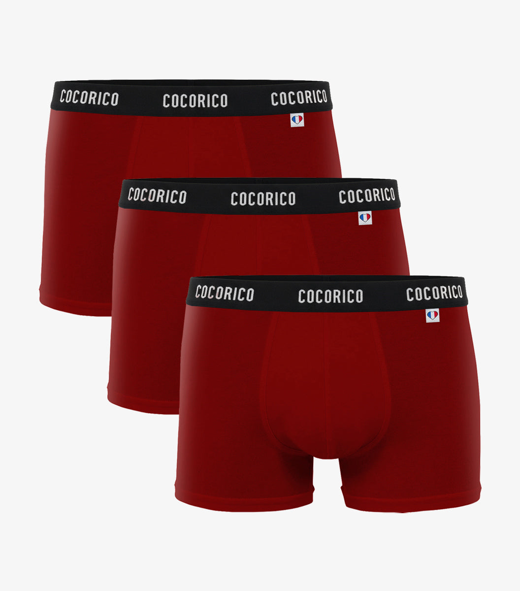 Boxer Homme Signature Rouge x3 - Pack Intemporel