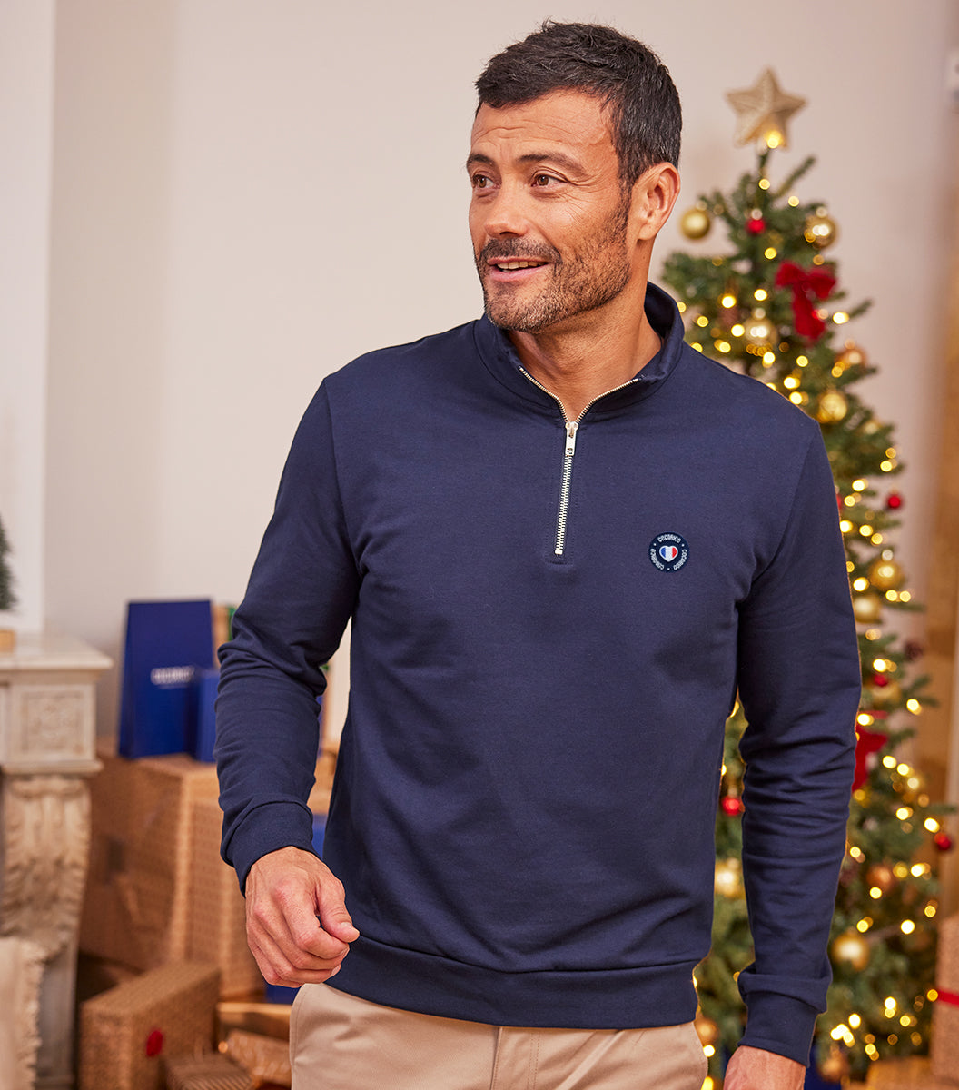 Sweat Camionneur Homme Marine - Blason