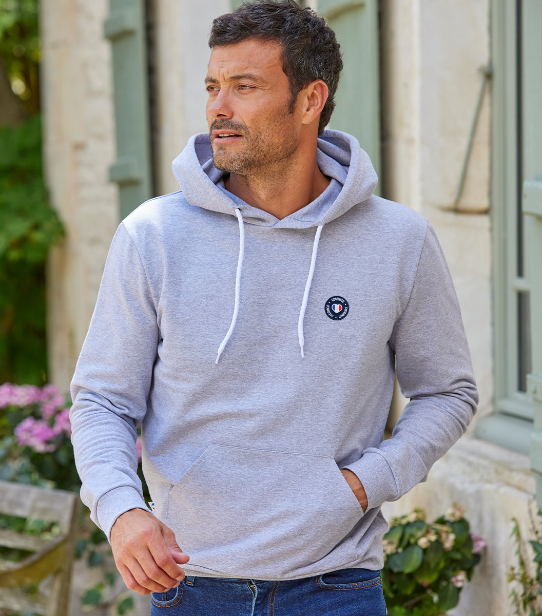 Sweat à capuche Homme Gris - Blason