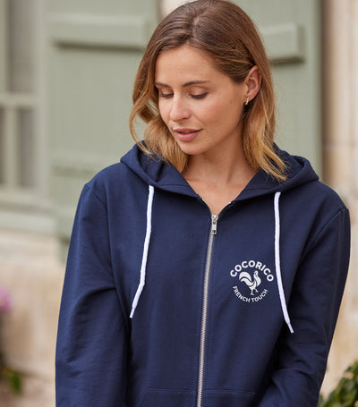 Sweat zippé Femme Marine - Coq Français