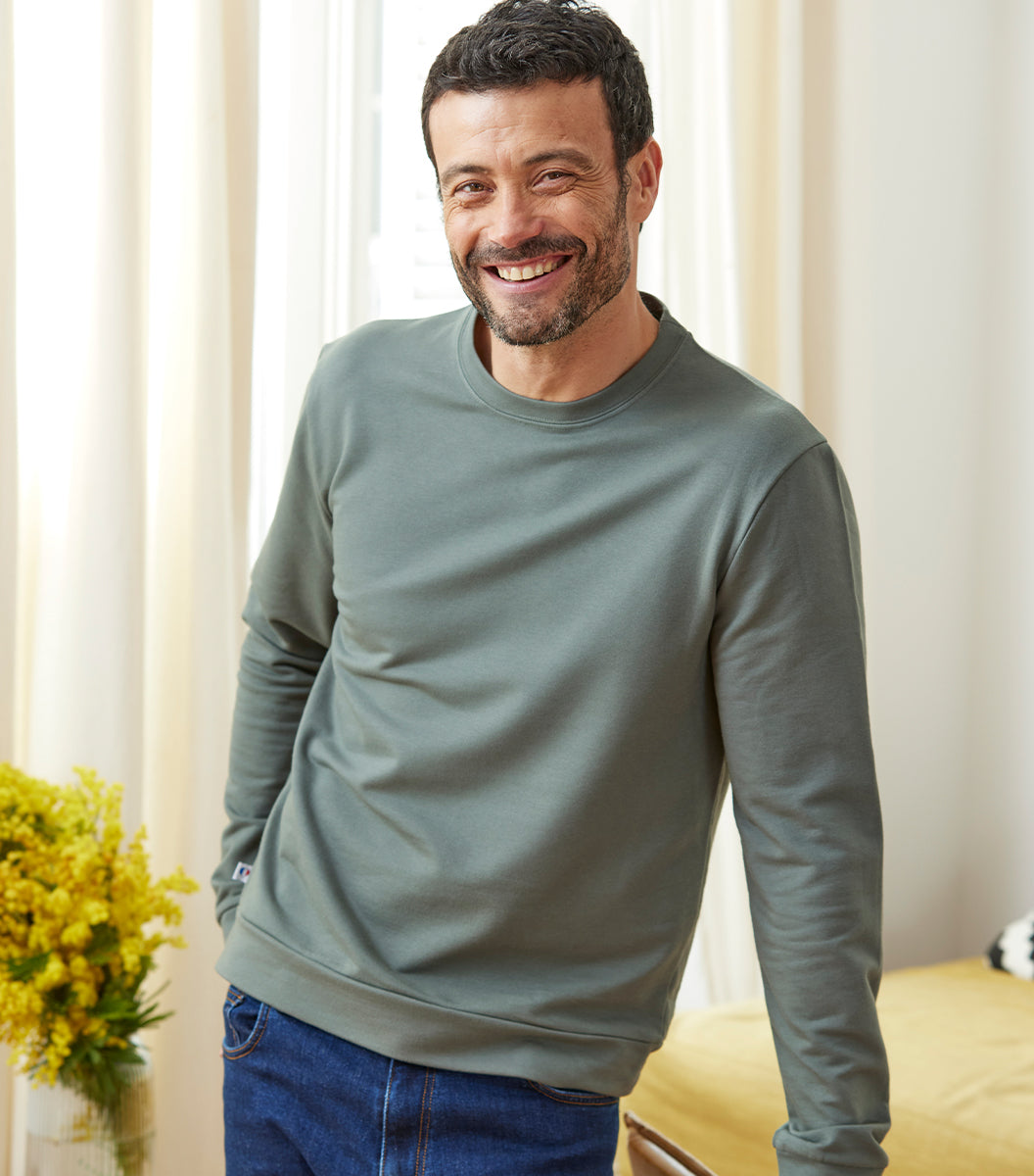 Sweat Homme Sauge - Intemporel