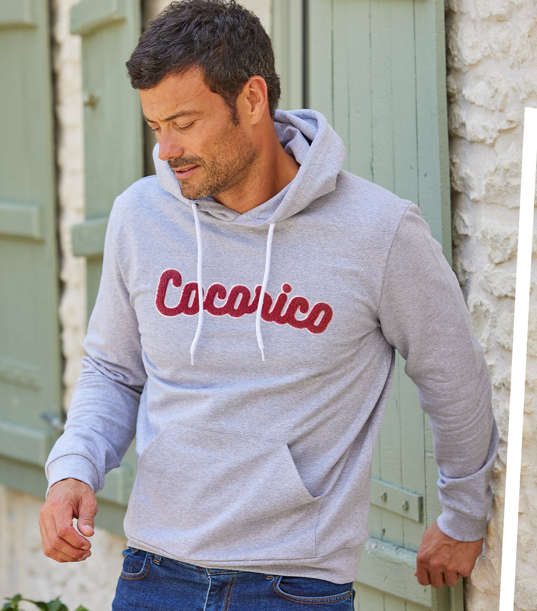 Sweat à capuche Homme Gris - La Bouclette