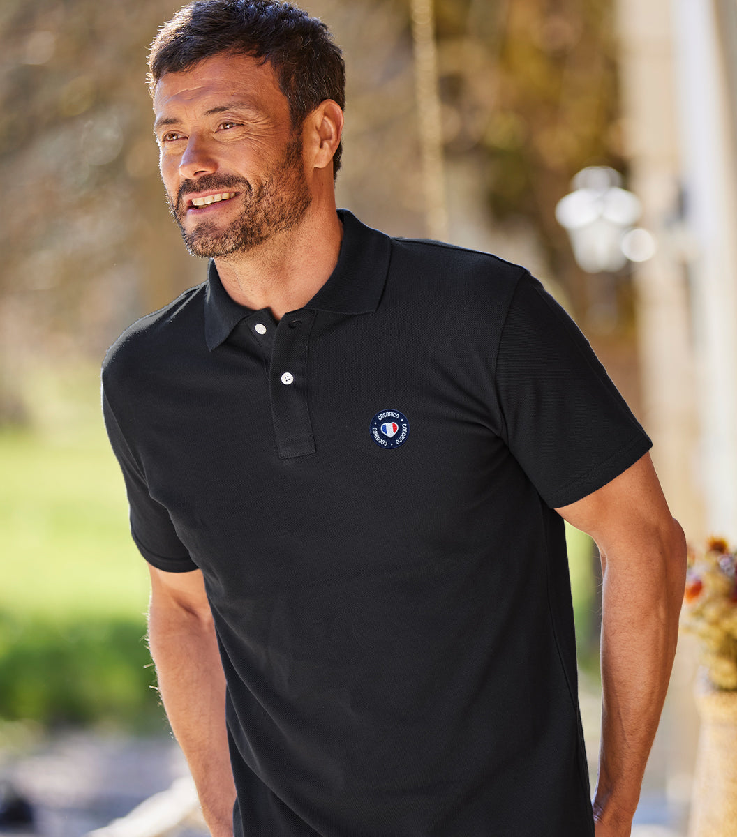 Polo Homme Noir - Blason