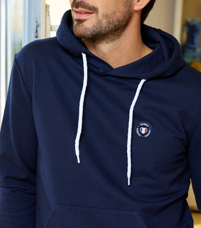 Sweat à capuche Homme Marine - Le Blason