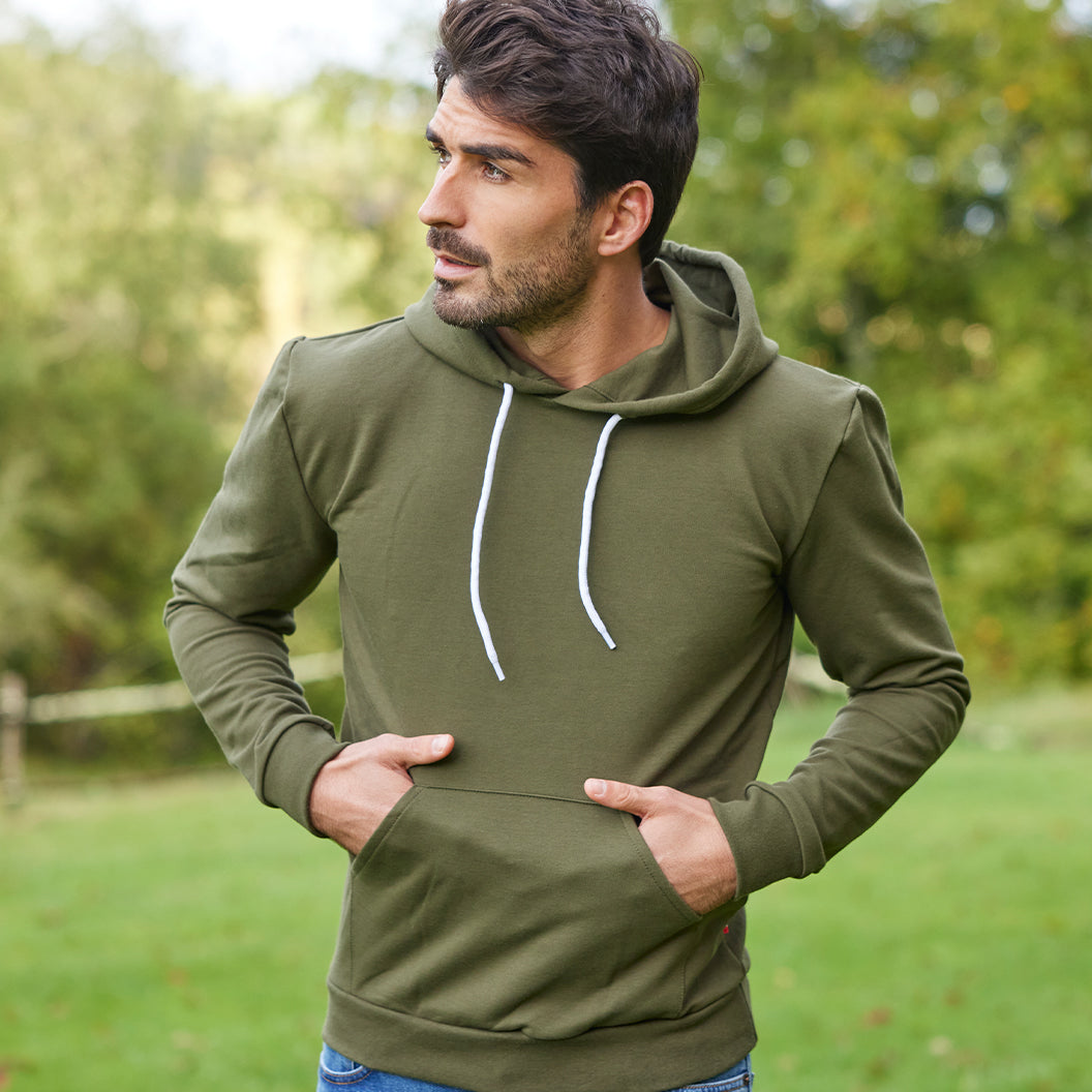 Sweat à capuche Homme Kaki - L'Intemporel - Made in France - Cocorico