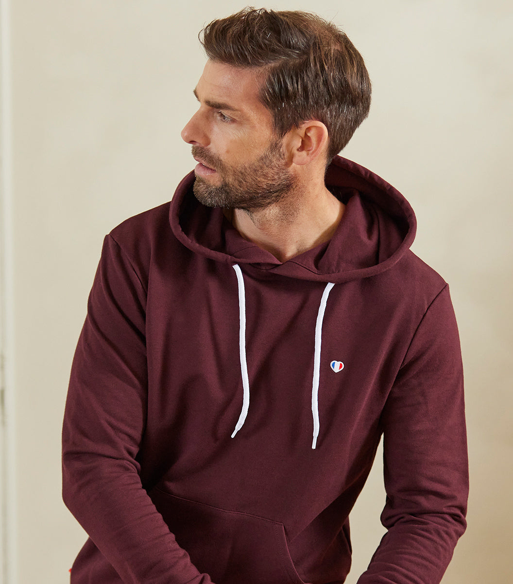 Sweat à Capuche Homme Bordeaux - L'Iconique