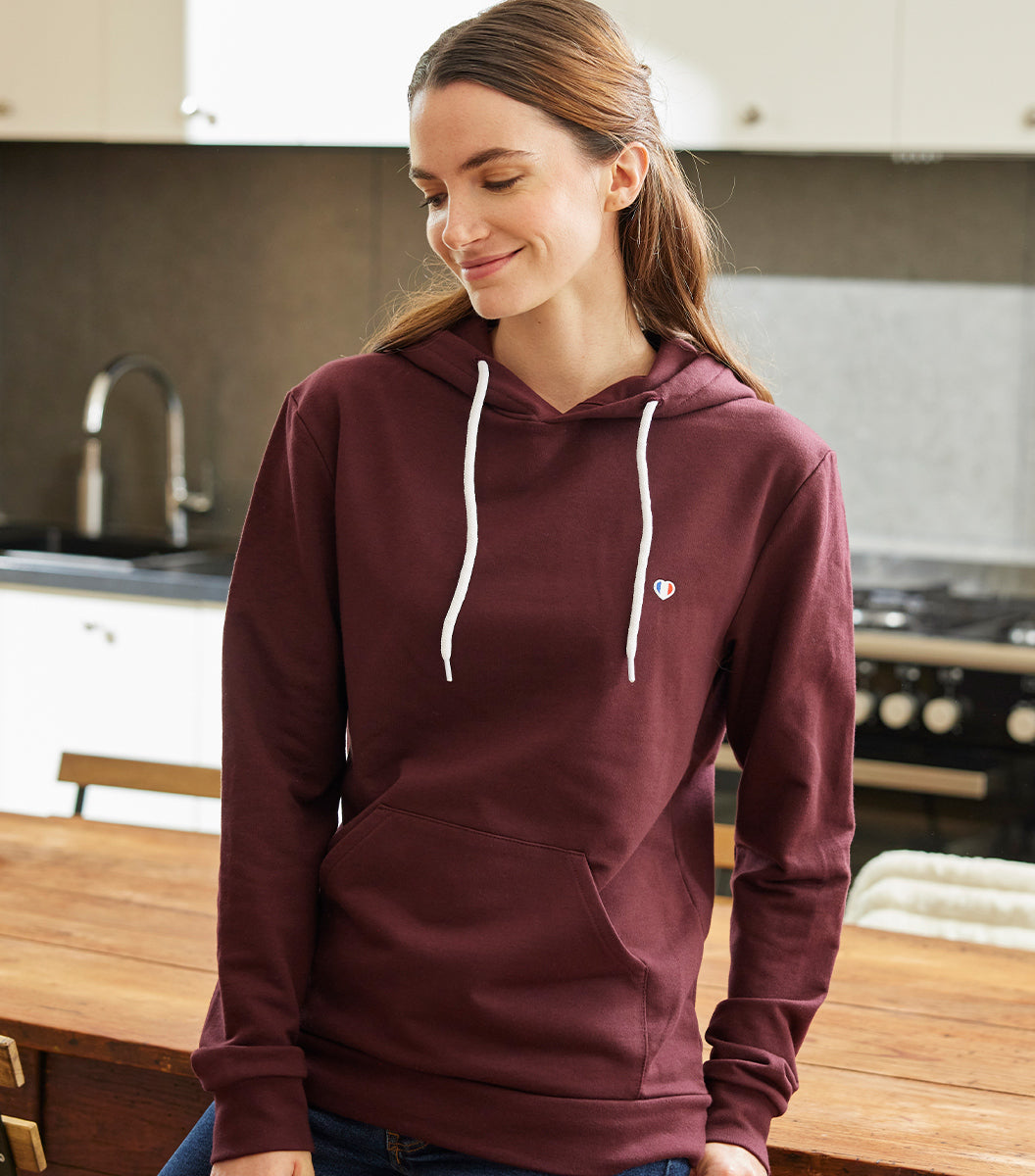 Sweat à Capuche Femme Bordeaux - L'Iconique