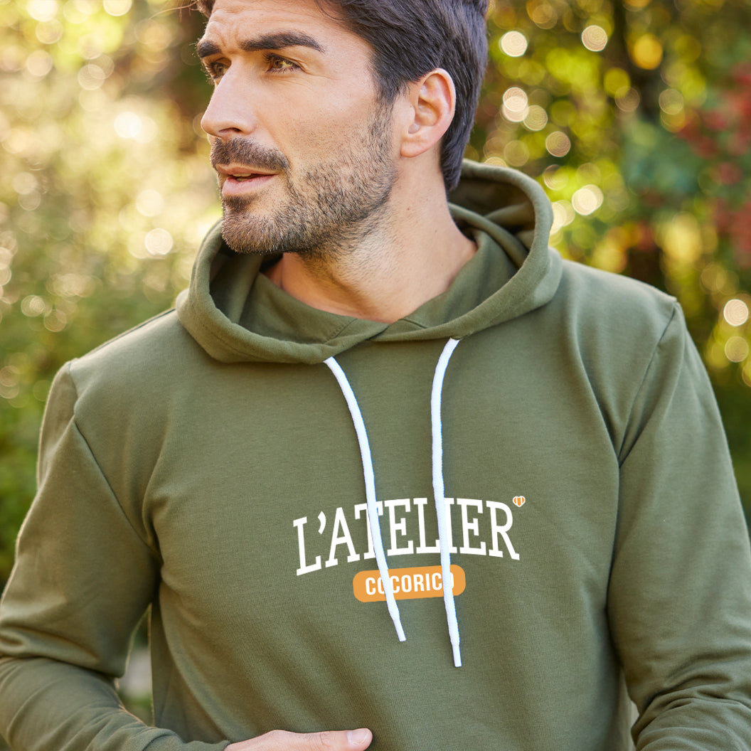 Sweat capuche homme kaki online
