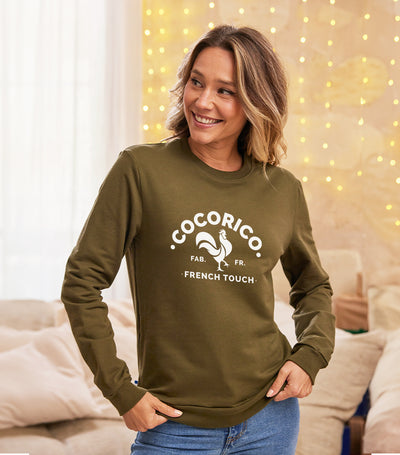 Sweat Femme Kaki - Coq Français