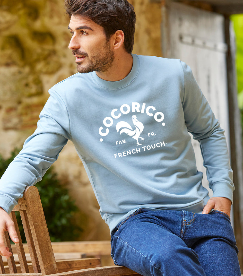 Sweat-shirt zippé imprimé Drapeau Français Le Coq Gaulois Homme