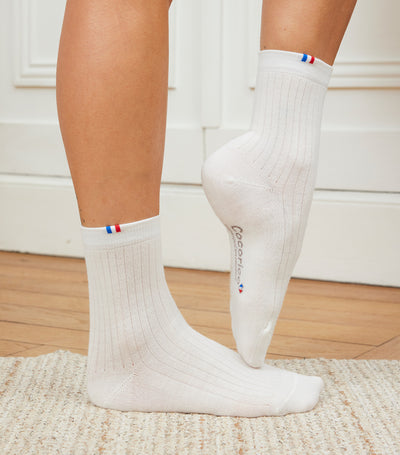 Chaussettes Femme en Laine Ecru