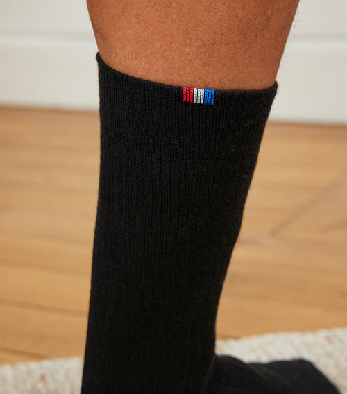 Chaussettes Homme en Laine Noir