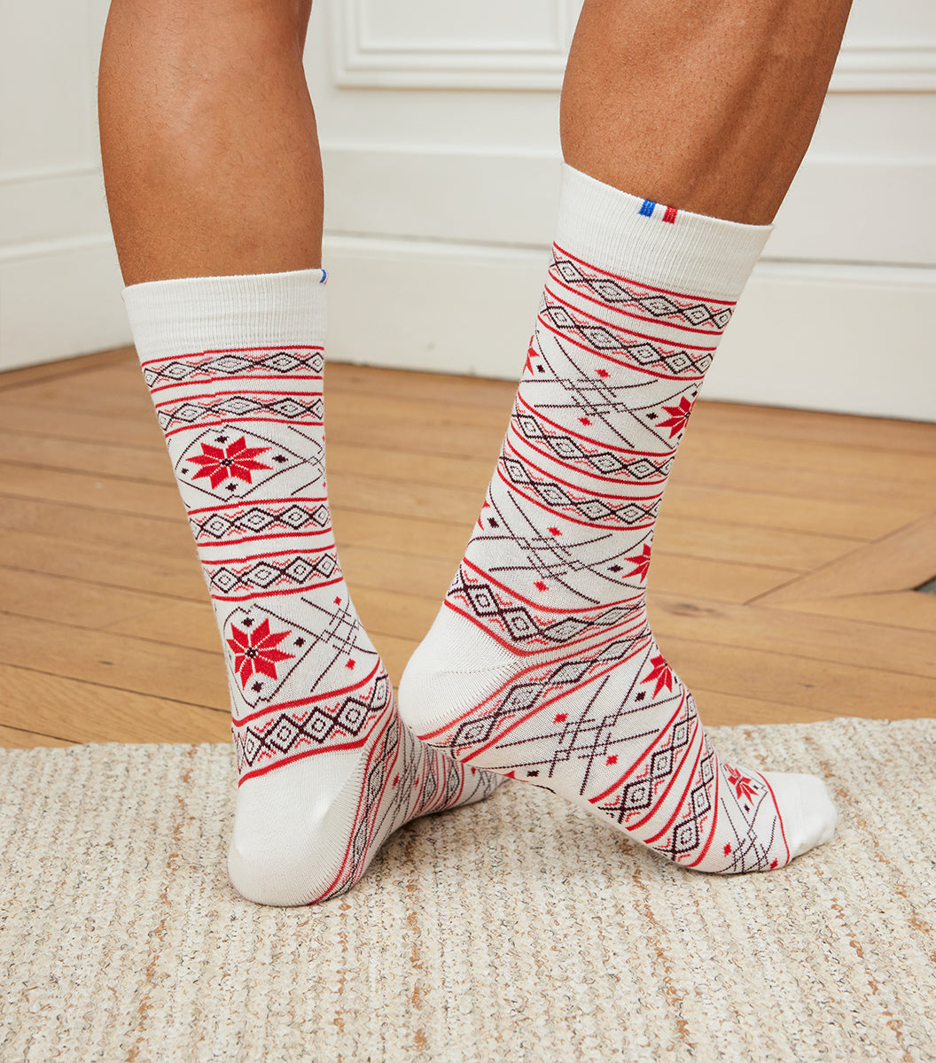 Chaussettes Homme de Noël Blanc