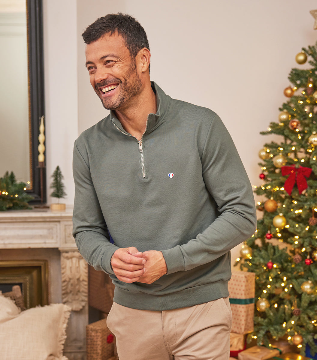 Sweat Camionneur Homme Sauge - Iconique