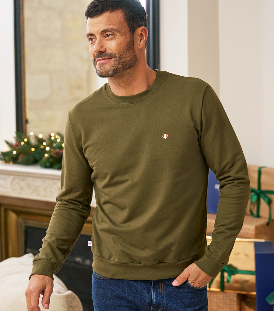 Sweatshirt en jersey Homme Kaki