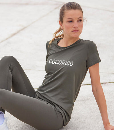 T-Shirt Femme Sport Kaki - Performance