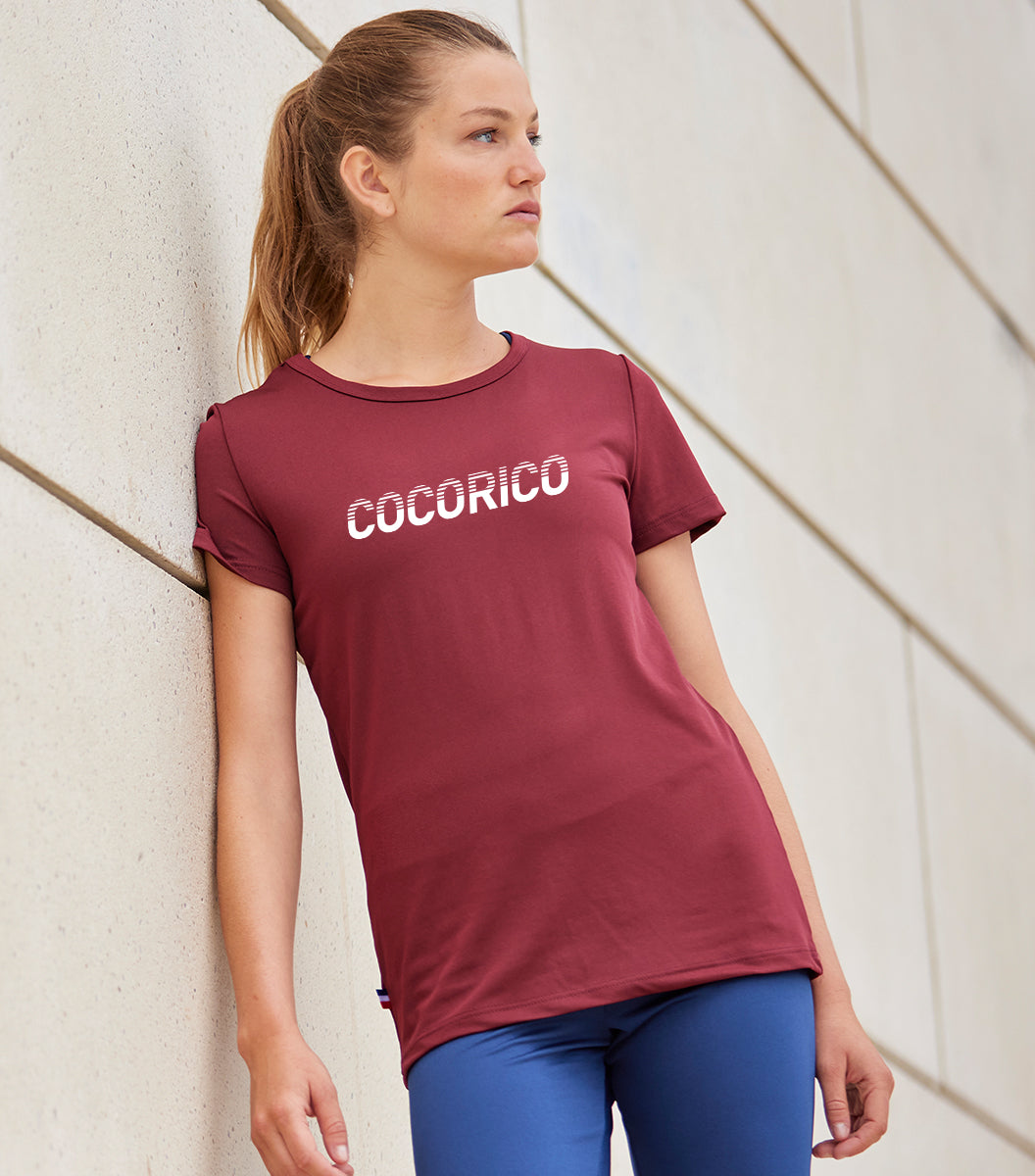 T-Shirt Femme Sport Bordeaux - Performance