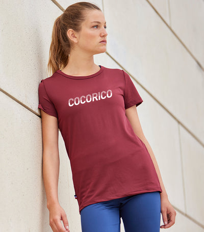 T-Shirt Femme Sport Bordeaux - Performance