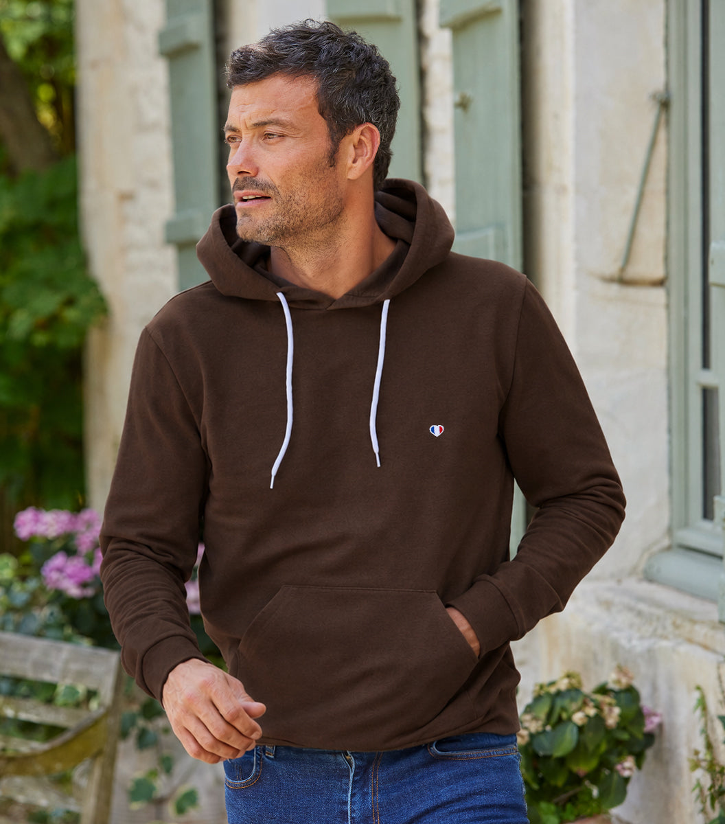 Sweat à capuche Homme Marron - Iconique