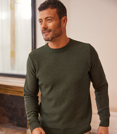 Pull Homme Laine Kaki