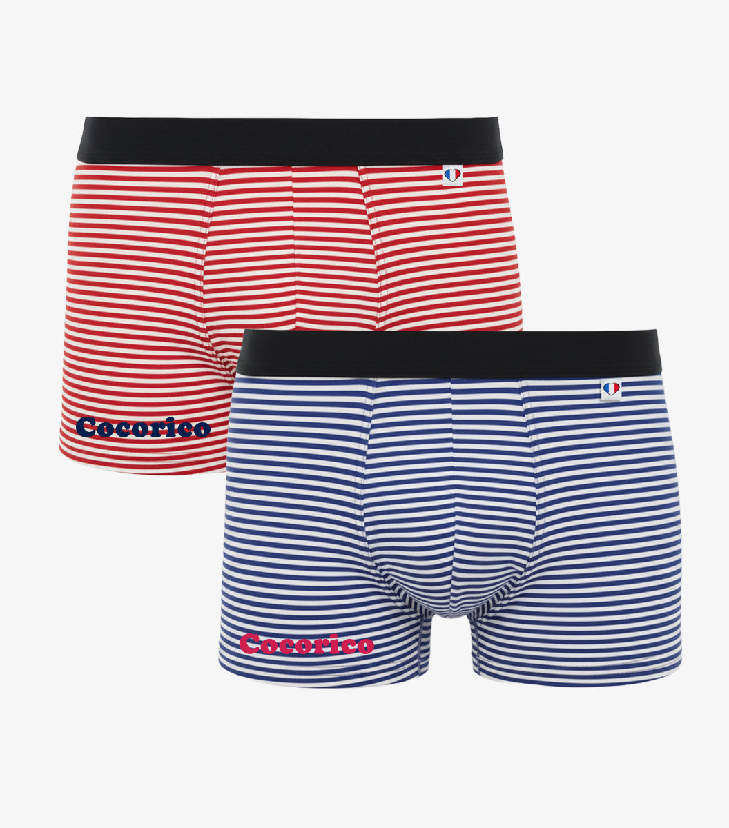Boxer Homme Marinière x2 - Pack Cocorico