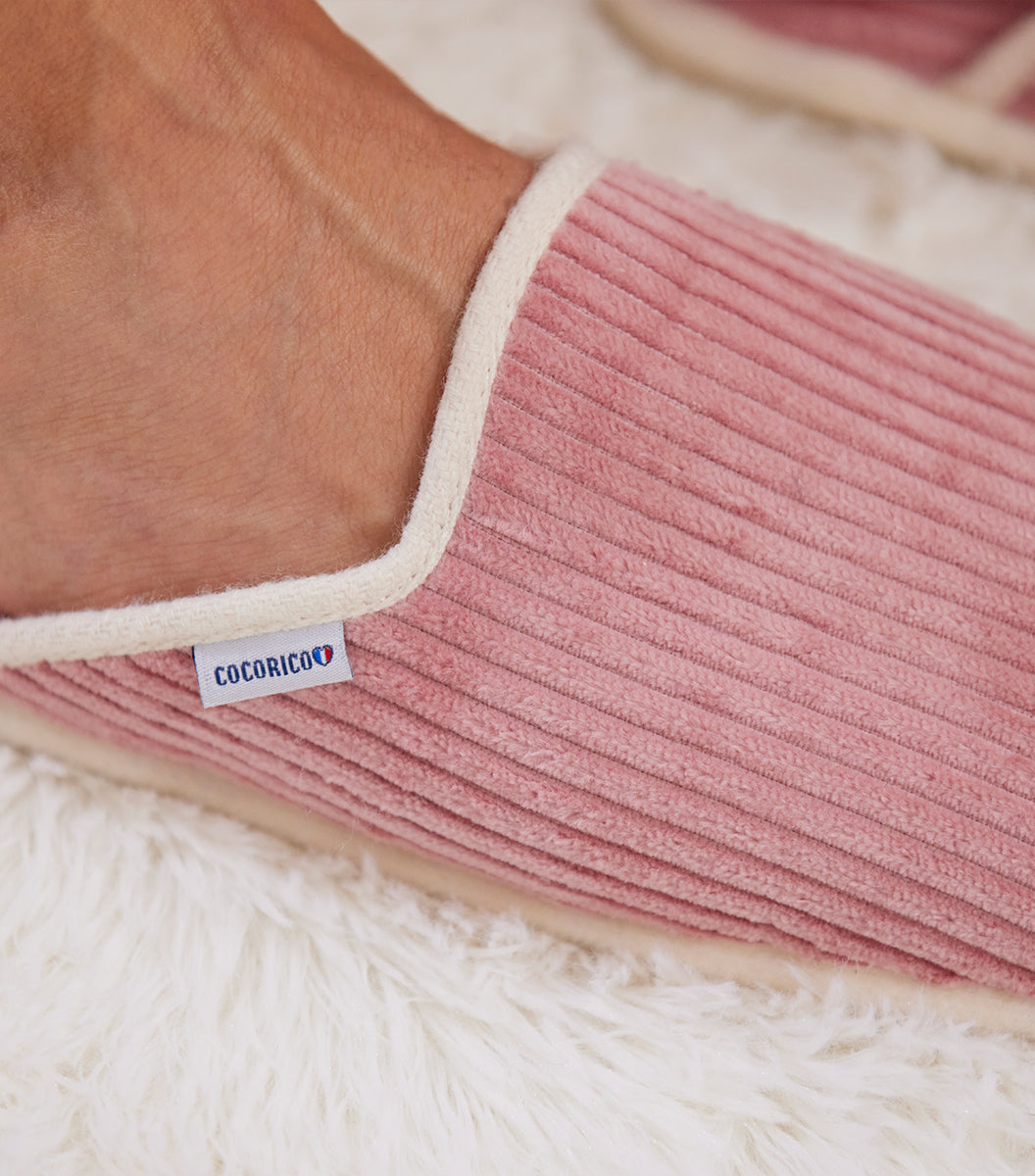 Mules Velours Homme Rose