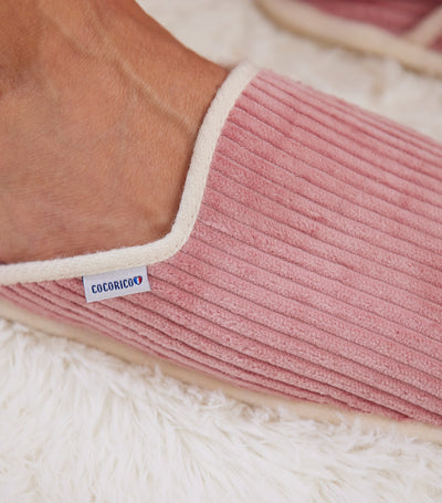 Mules Velours Homme Rose