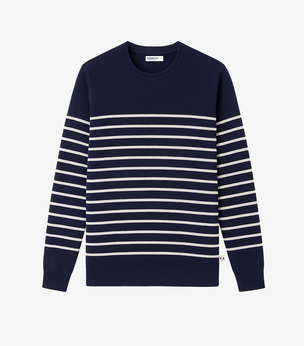 Pull Homme Marinière coton Marine