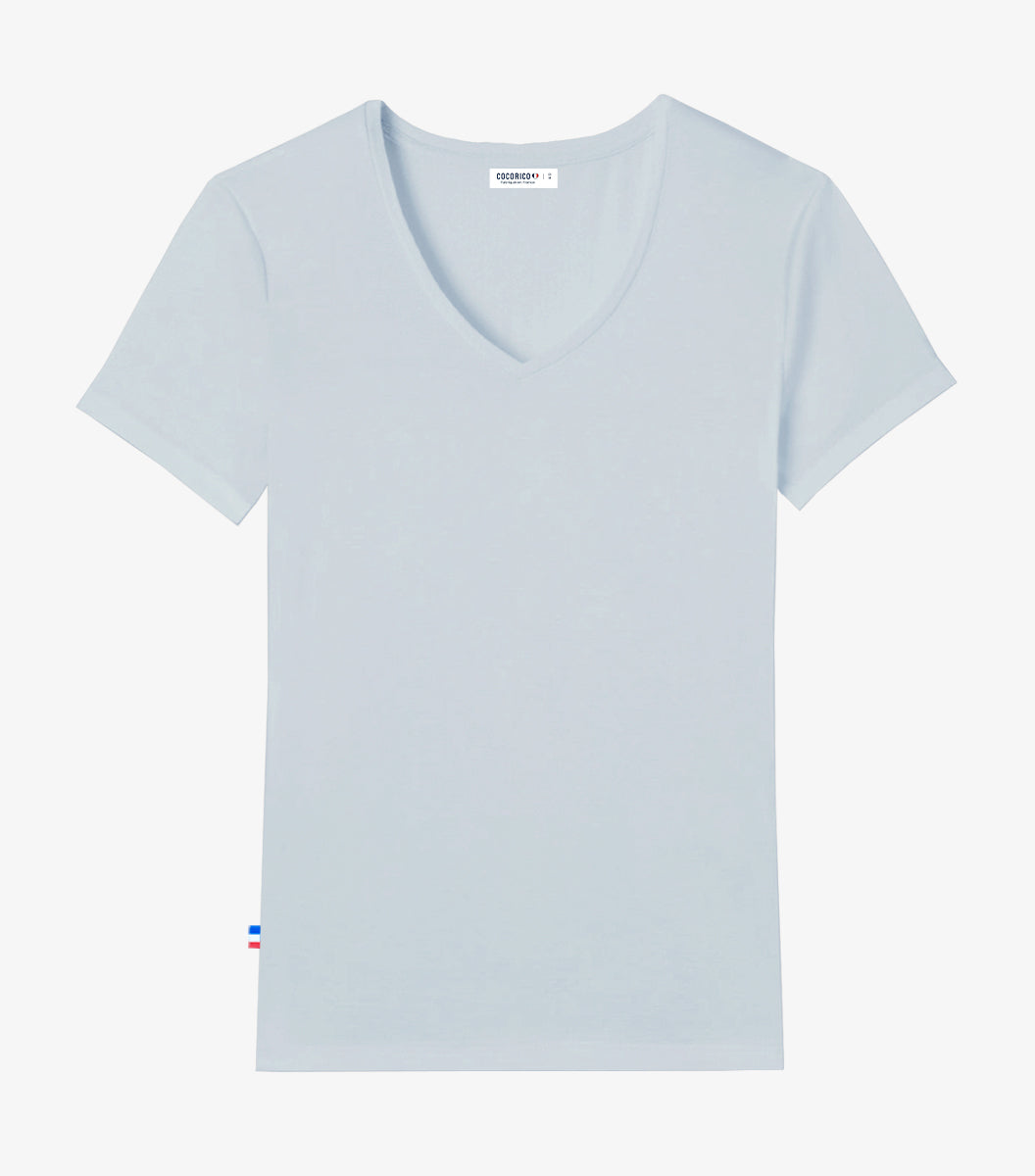 T-shirt col V Femme Ciel - L'Intemporel