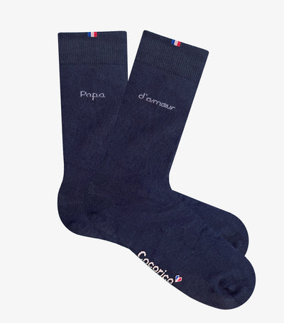 Chaussettes Homme Marine - Papa Amour (Blanc)