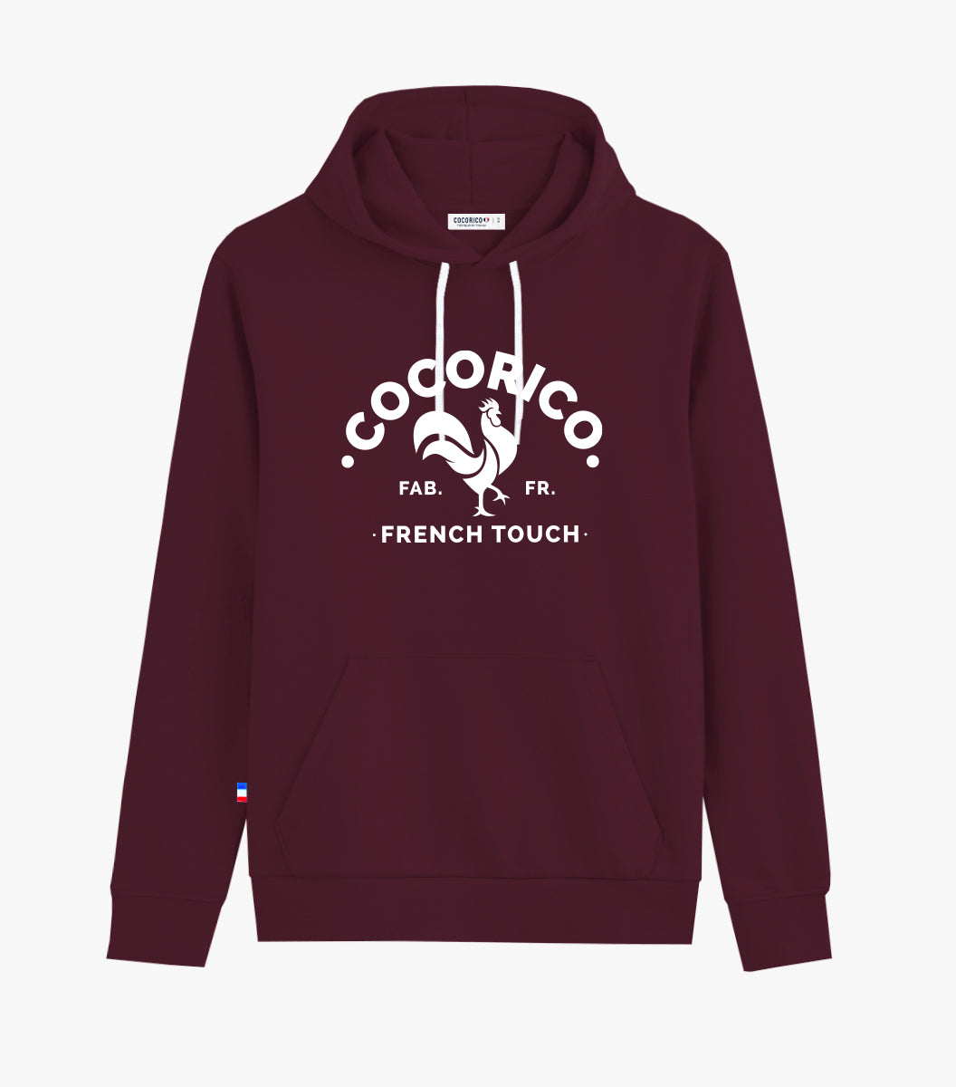 Sweat à Capuche Homme Bordeaux - Le Coq Français