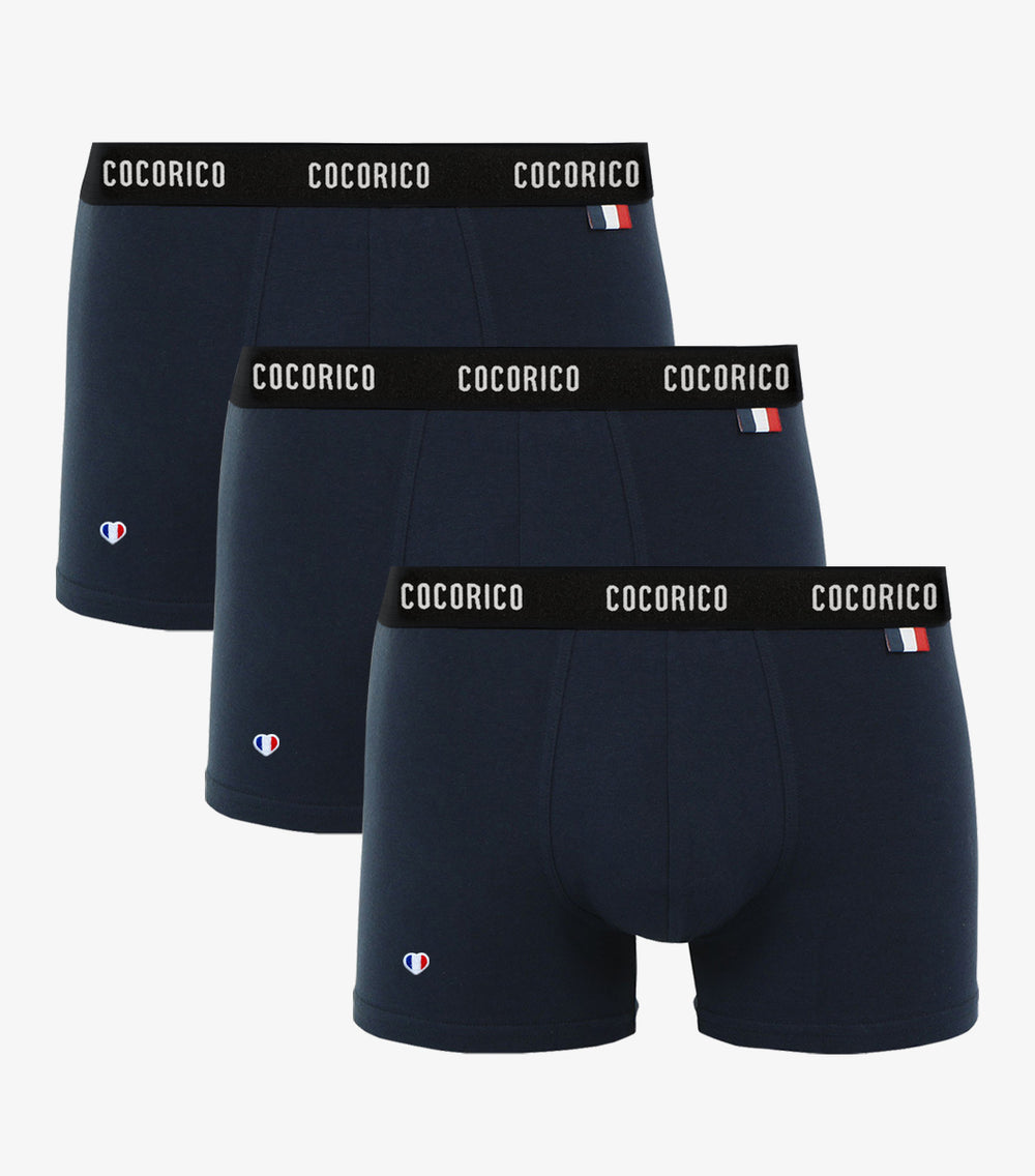 Boxer Homme Marine Signature x3 - Iconique - Made in France - Cocorico