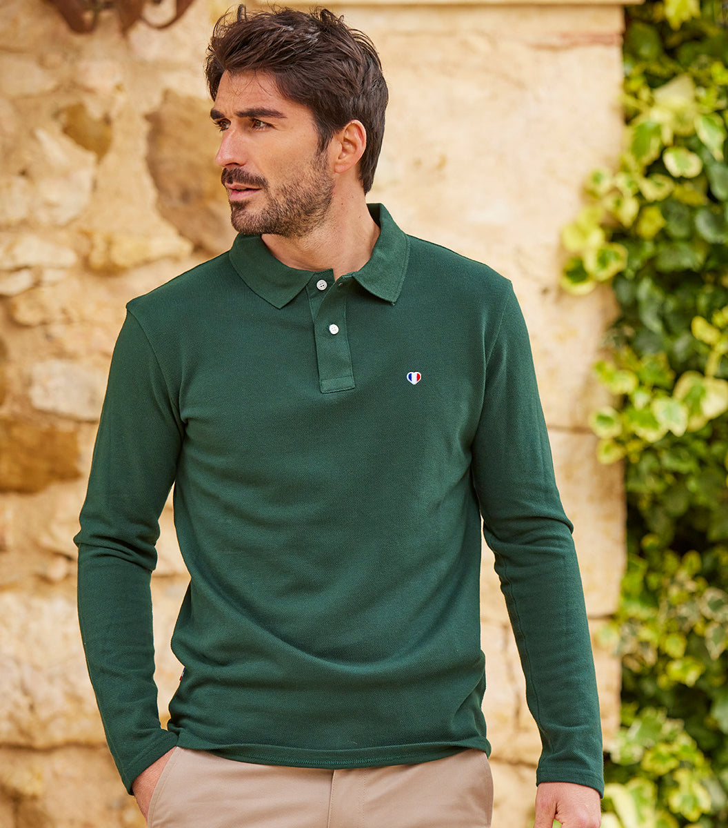 Polo Homme Manches Longues Sapin - L'Iconique