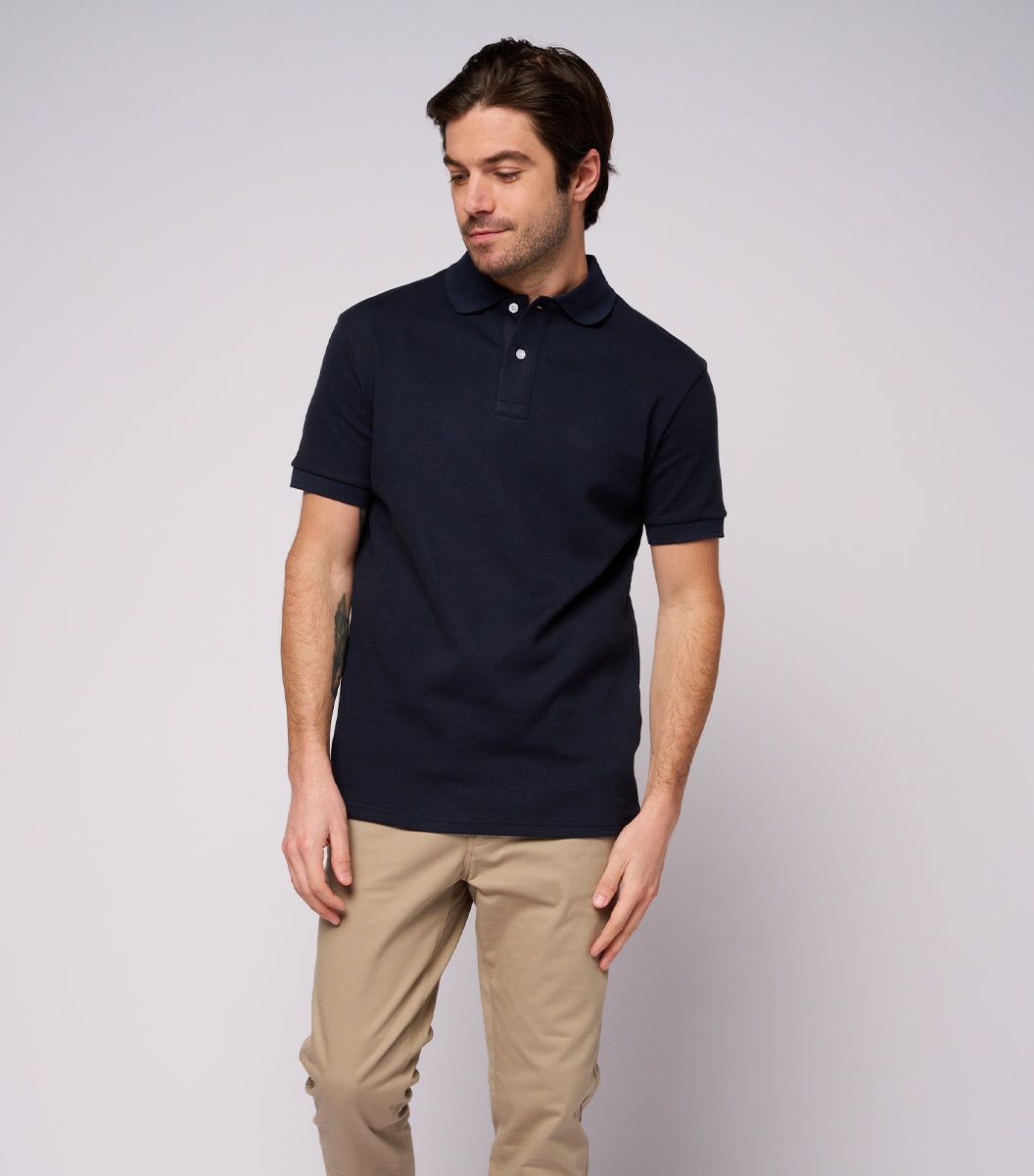 Polo Homme x2 - Pack blanc/marine