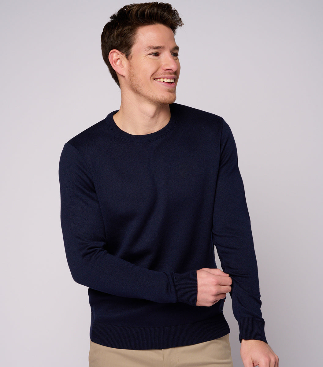 Pull coton Homme Marine