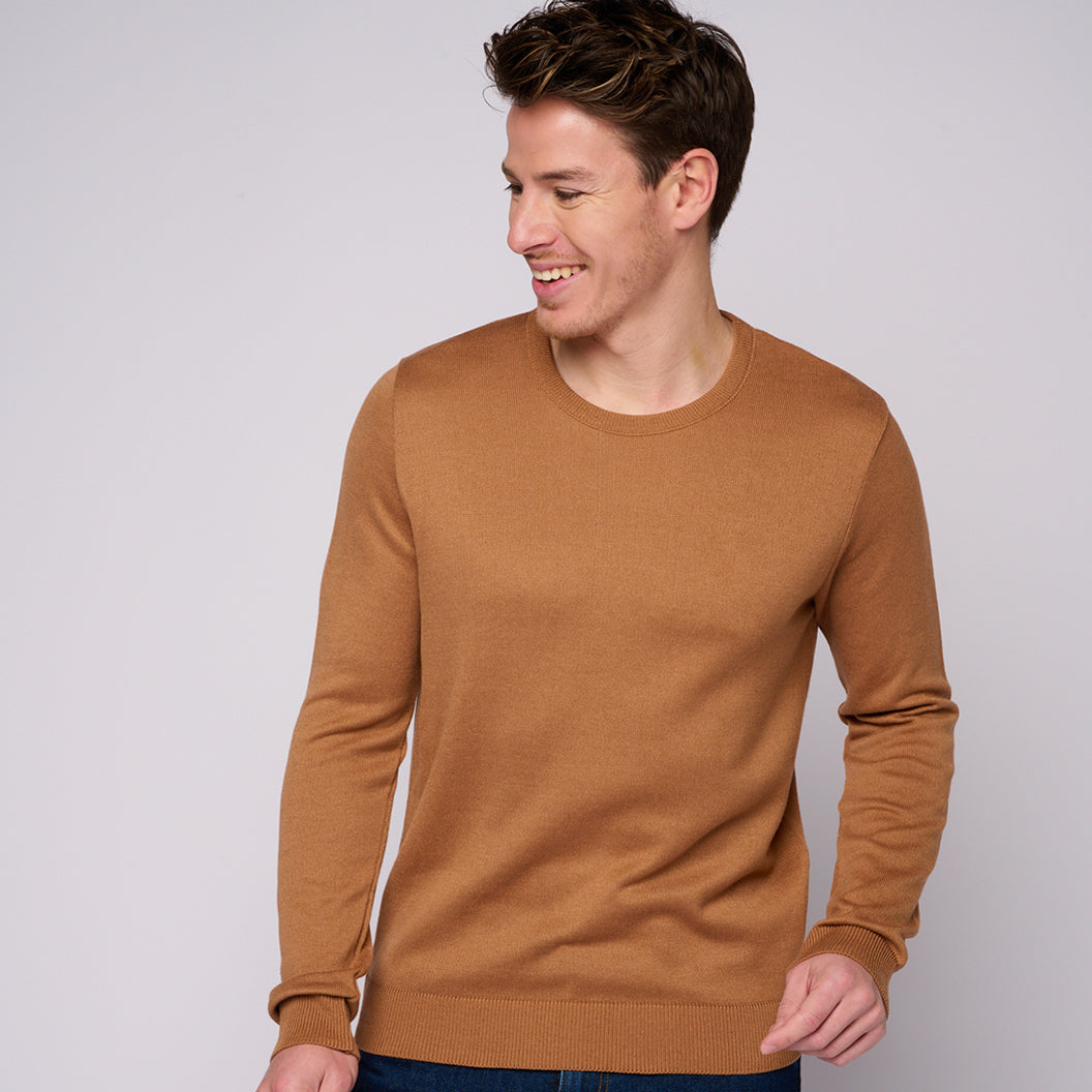Pull coton Homme Camel