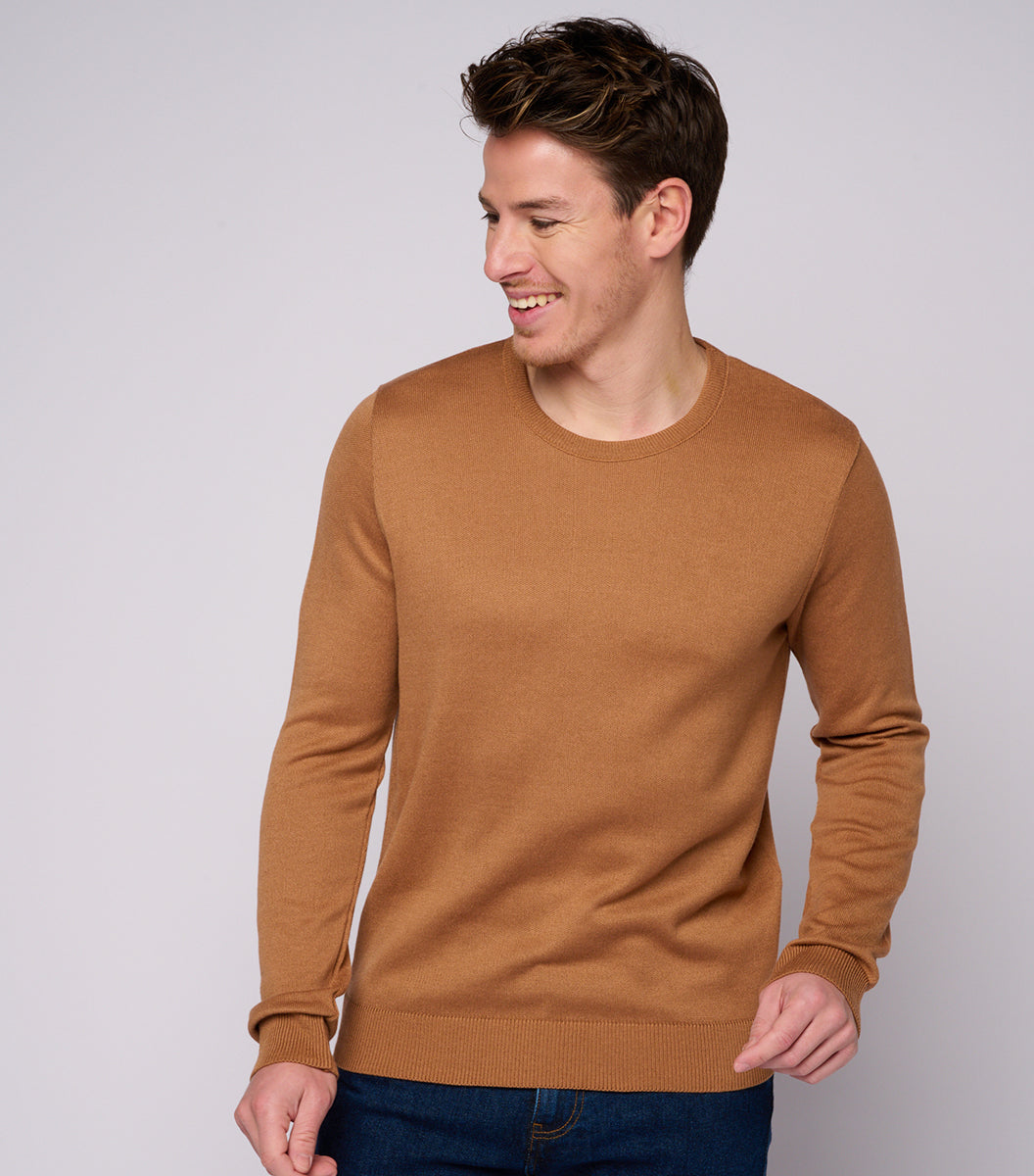 Pull coton Homme Camel