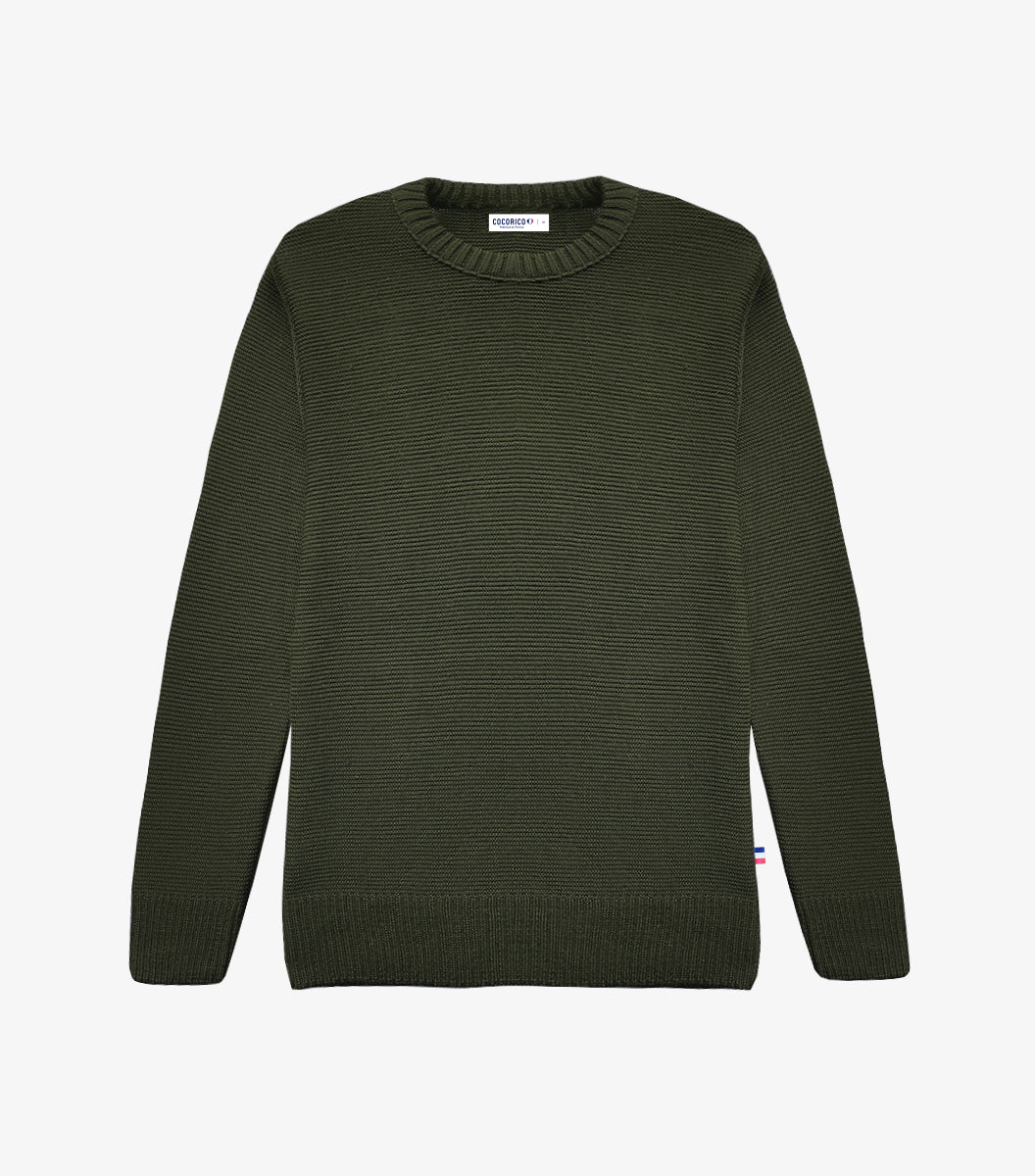 Pull Homme laine Kaki