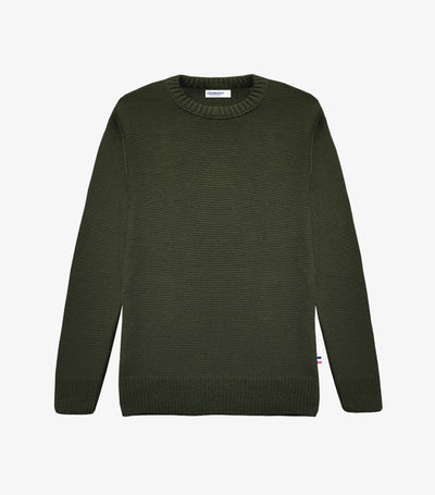 Pull Homme laine Kaki