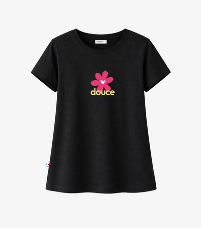 T-shirt Pyjama Femme Noir - Douce