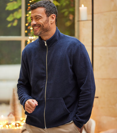 Veste Polaire Zippée Homme Marine