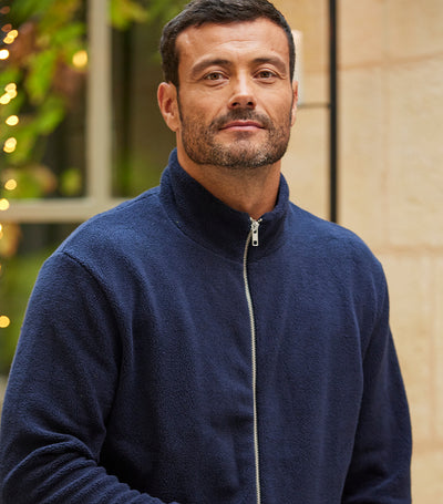 Veste Polaire Zippée Homme Marine